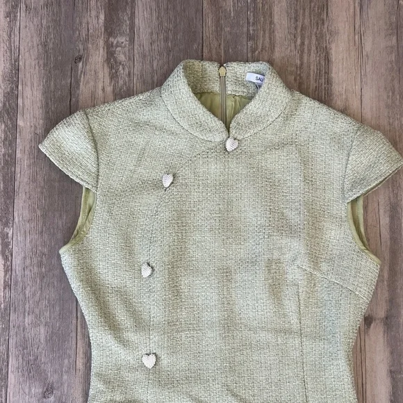 Sau Lee Natasha Tweed Mini Dress in Pistachio - Picture 4 of 6
